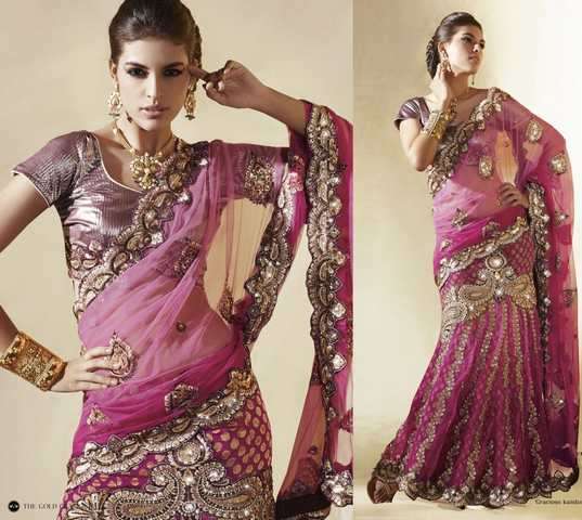 Bollywood Designer lehengas Saree(sari) inkl.Blusenstoff
